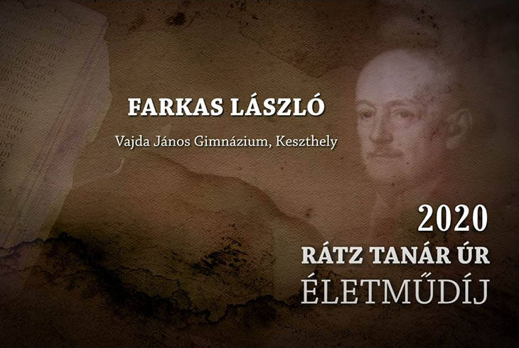 Farkas László tanár úr „Rátz tanár úr” életműdíjban részesült
