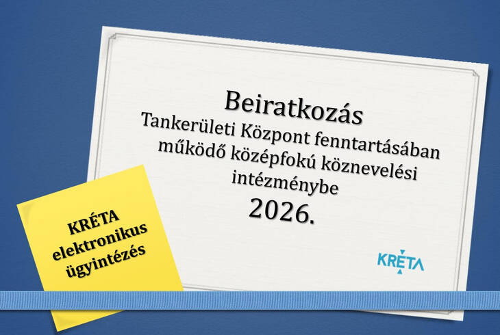 KR�TA elektronikus �gyint�z�s - beiratkoz�s k�z�pfok� int�zm�nybe 2026.